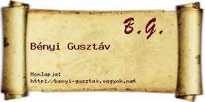 Bényi Gusztáv névjegykártya