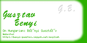 gusztav benyi business card